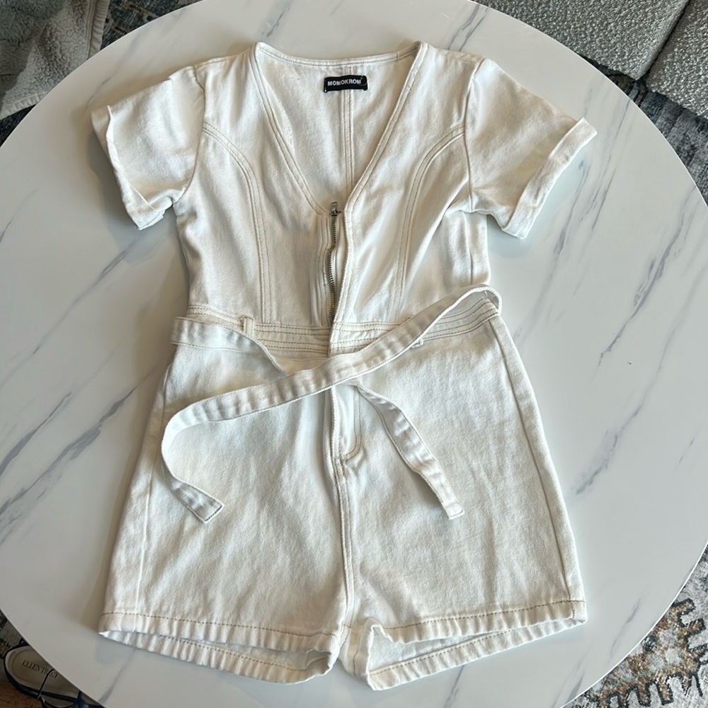 White denim one piece